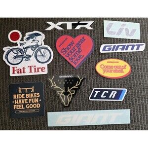 10x Biking Cycling Outdoor Stickers Mixed Lot Liv Shimano XTR Trek Boulder Giant